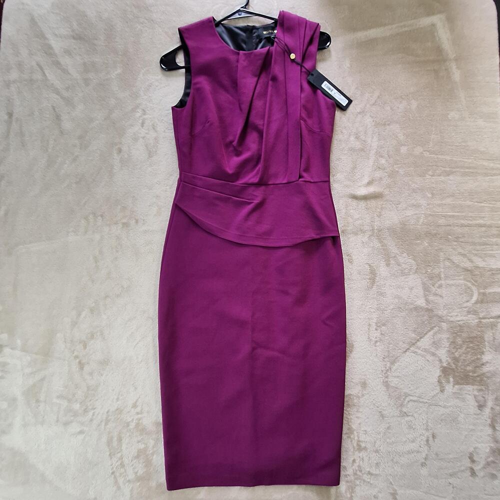 Kobi Halperin Dress Womens 6 Magenta Ava Sheath Lined Knee Length Sleeveless